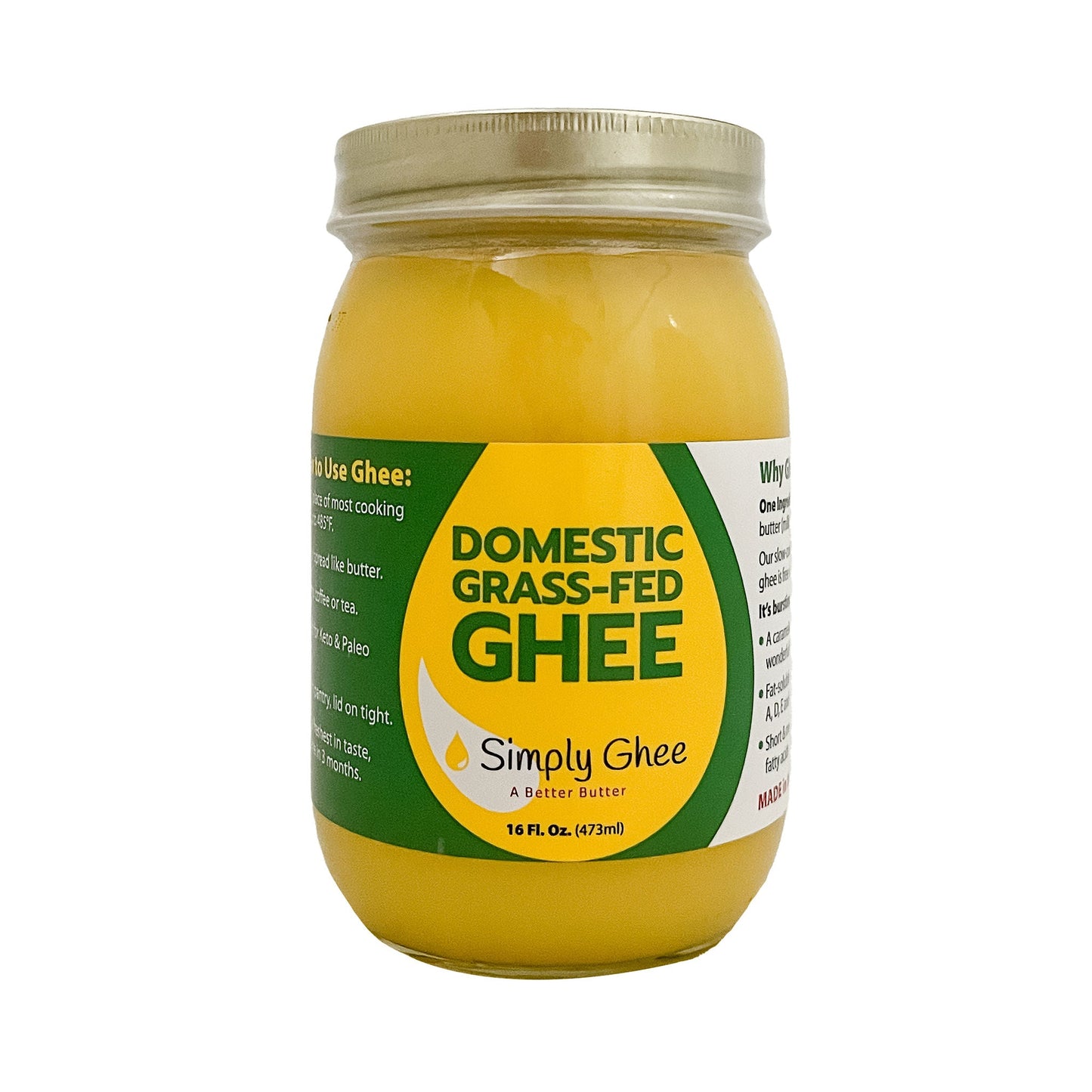 Domestic Grassfed Ghee 16oz