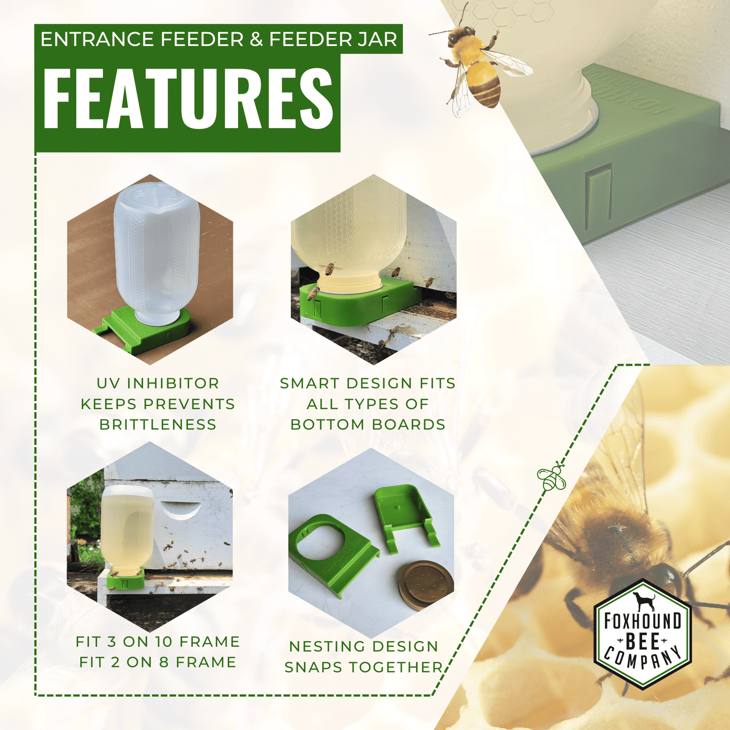 1/2 Gallon Jar and Foxhound Entrance Feeder with UV Inhibitor