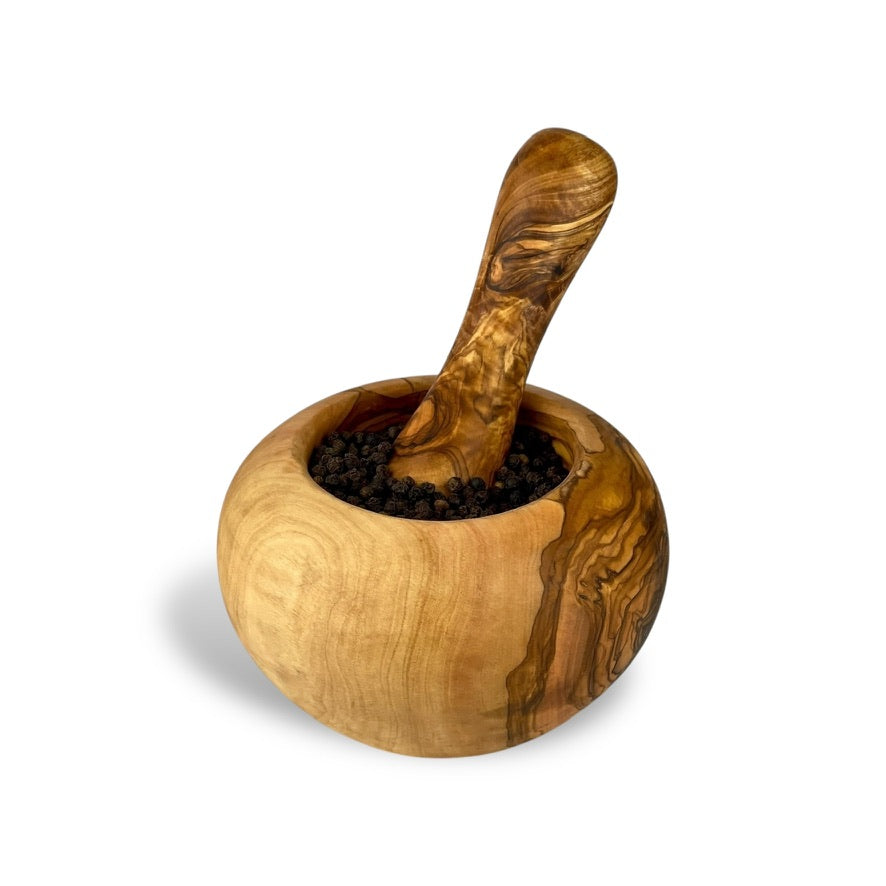 Rustic Olive Wood Mortar & Pestle