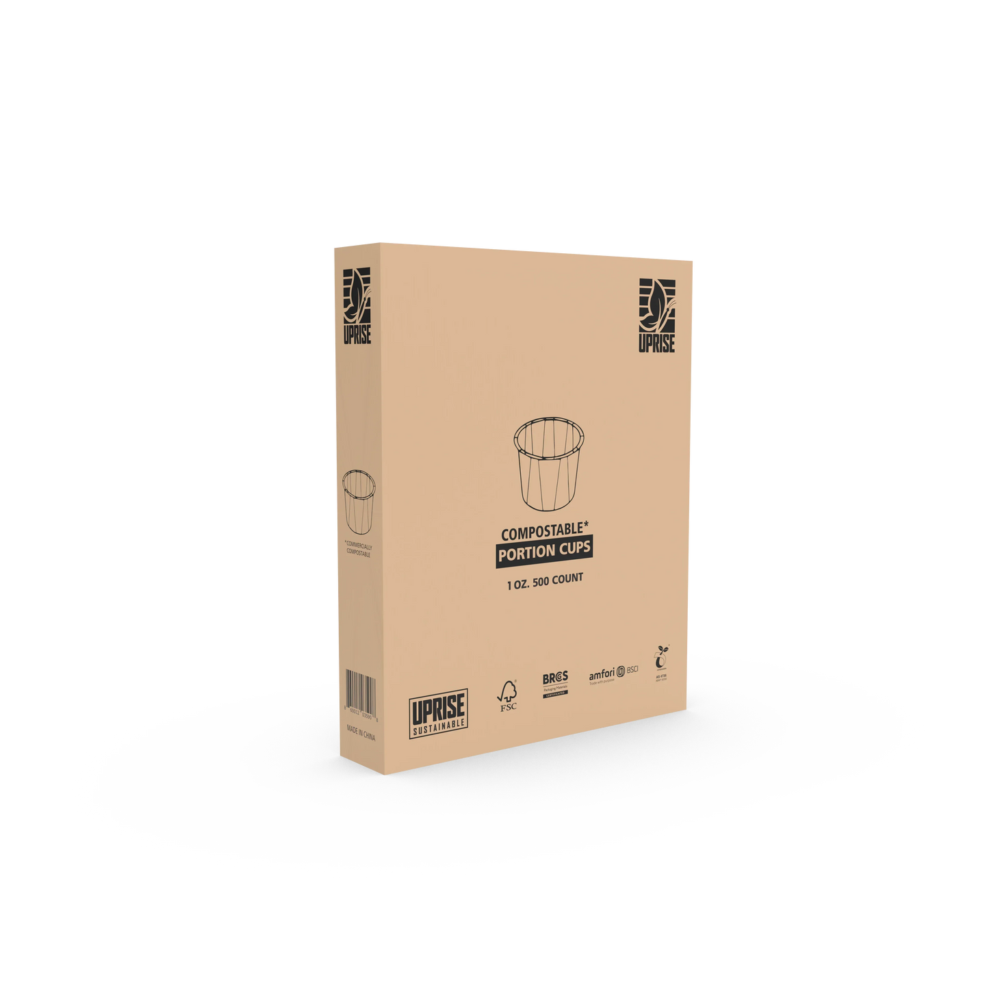 1 oz Compostable Portion Cups (500 Pack) – FSC® Certified, Biodegradable, Food Grade, Plastic-Free