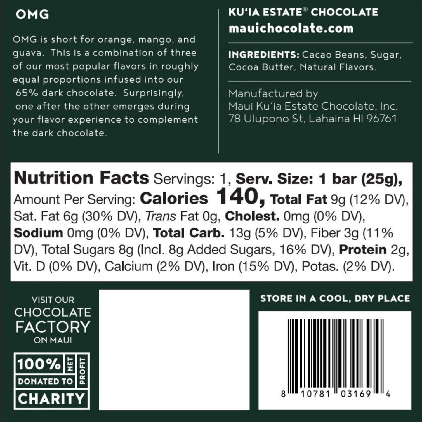 Orange Mango Guava Dark Chocolate Bar