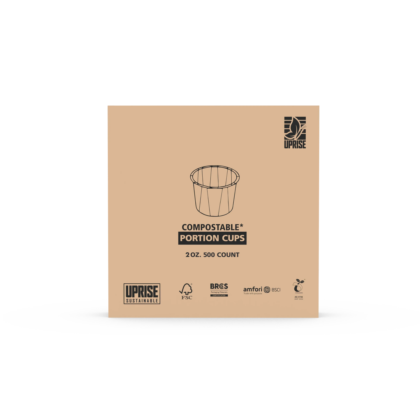 2 Oz Compostable Portion Cups (Pack of 500) Durable, FSC Certified