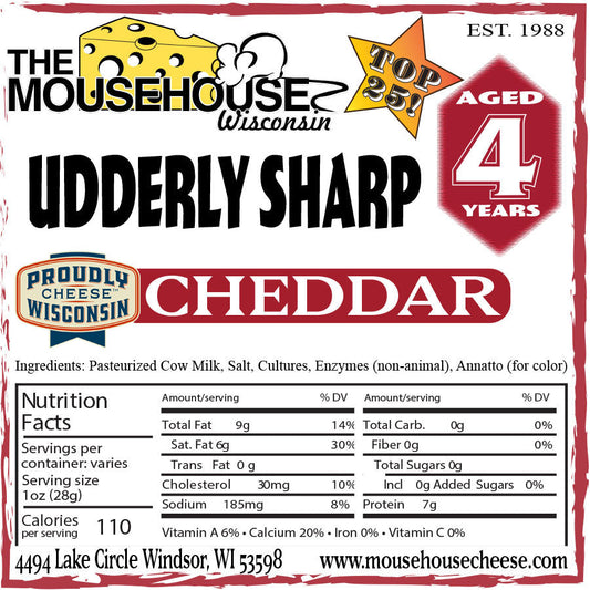 4 Year Old Udderly Sharp WHITE Cheddar