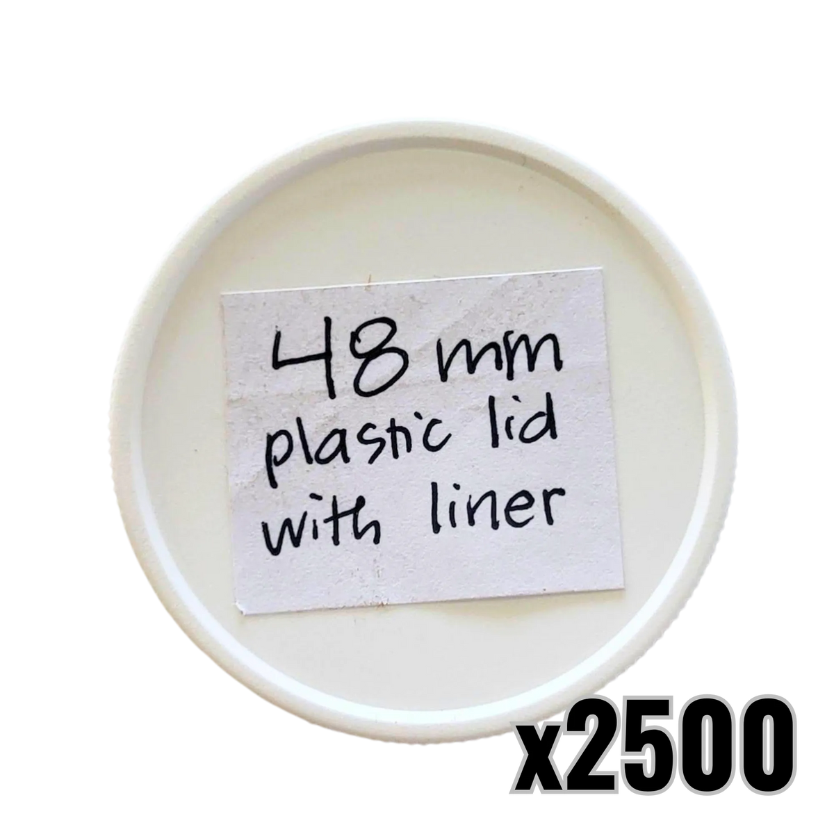 48 mm White Plastic Lids with Pressure Seal, image 8 of 8