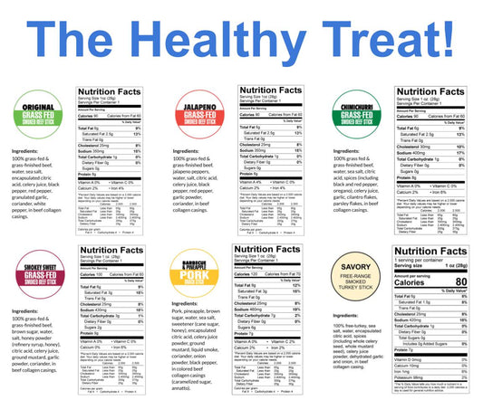 Variety - 6 Flavors (4 Beef, 1 Turkey, 1 Pork)
