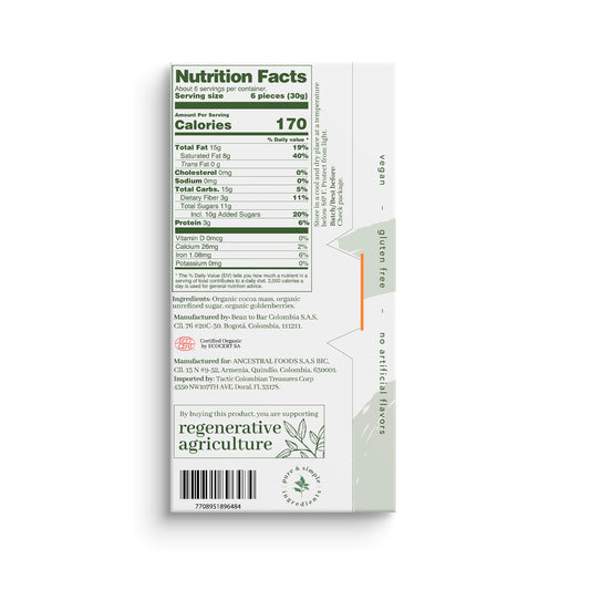 Organic Dark Chocolate Bar with Goldenberries