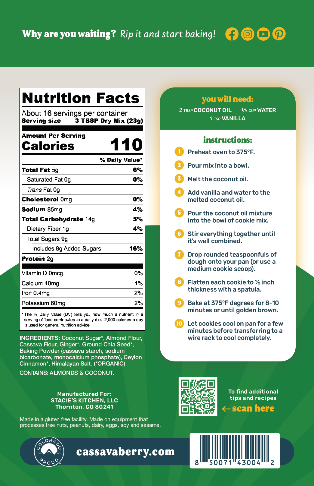 Gingersnap Almond Flour Cookie Mix **Limited Edition**