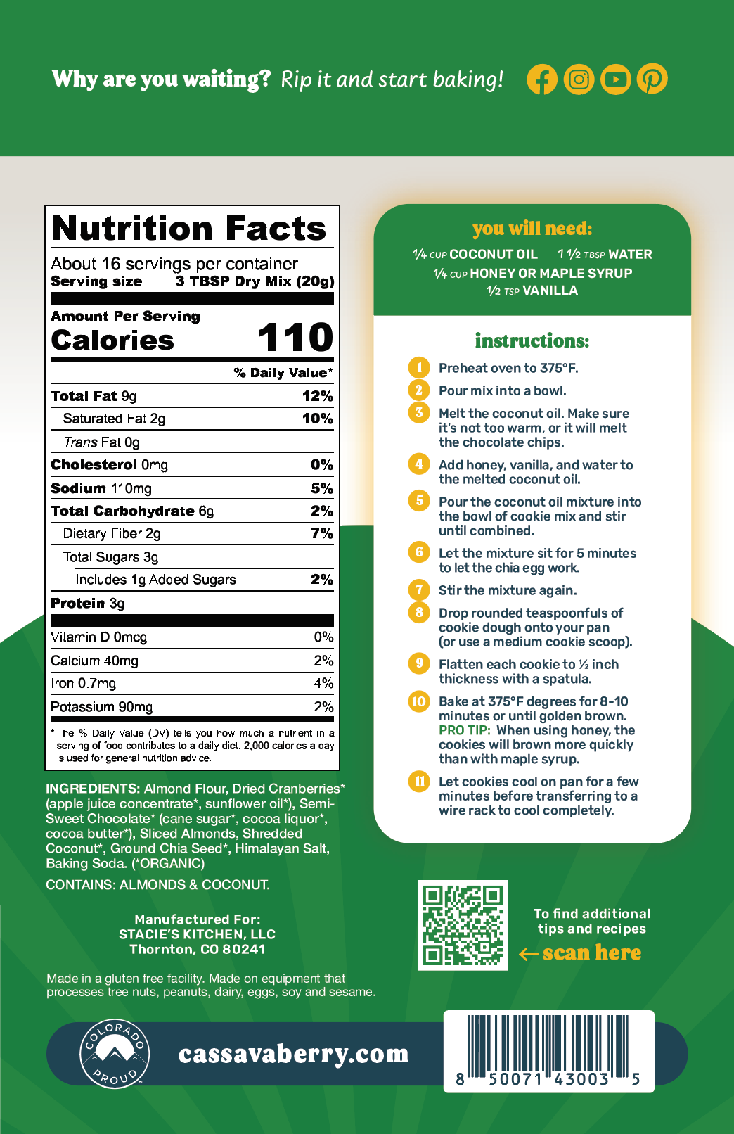 Loaded Almond Flour Cookie Mix