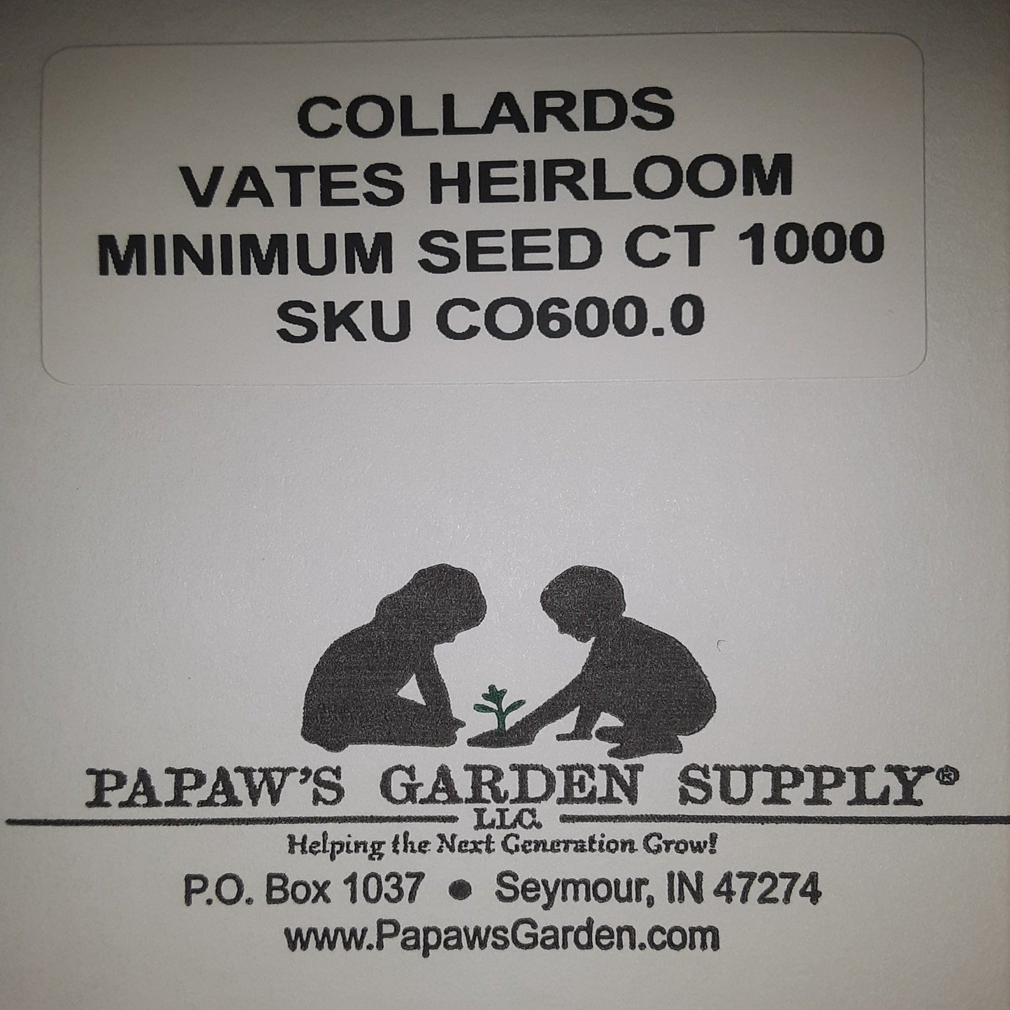 Collard Greens, Vates Heirloom Seeds