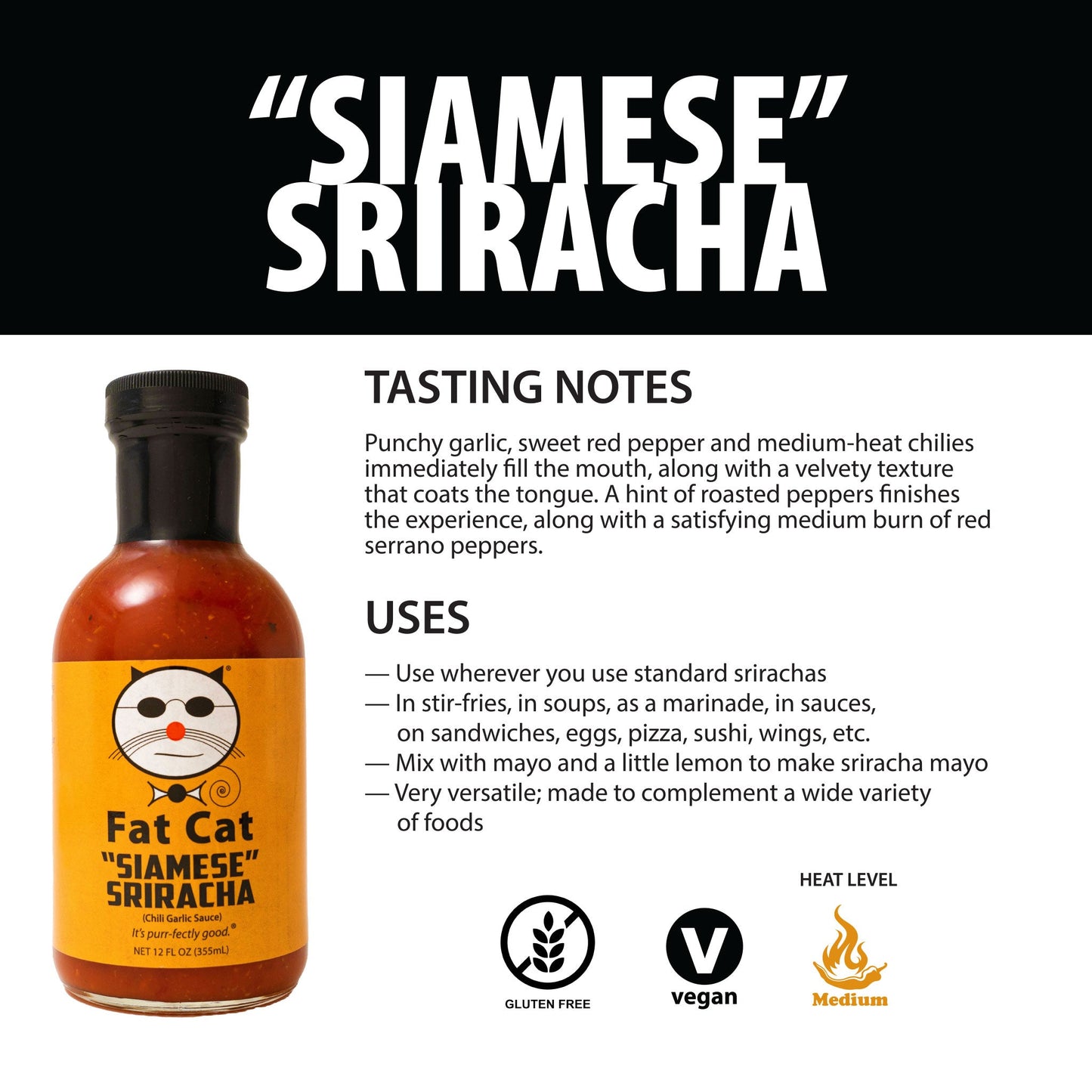 Siamese Sriracha Chili Garlic Sauce (Preservative Free)