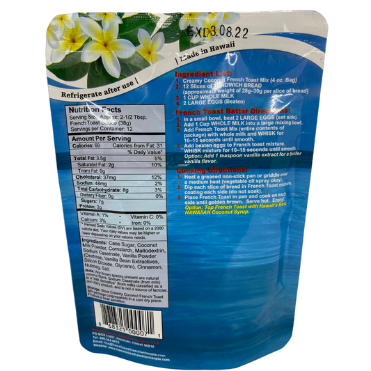 Hawaii's Best - Hawaiian Creamy Coconut French Toast Mix