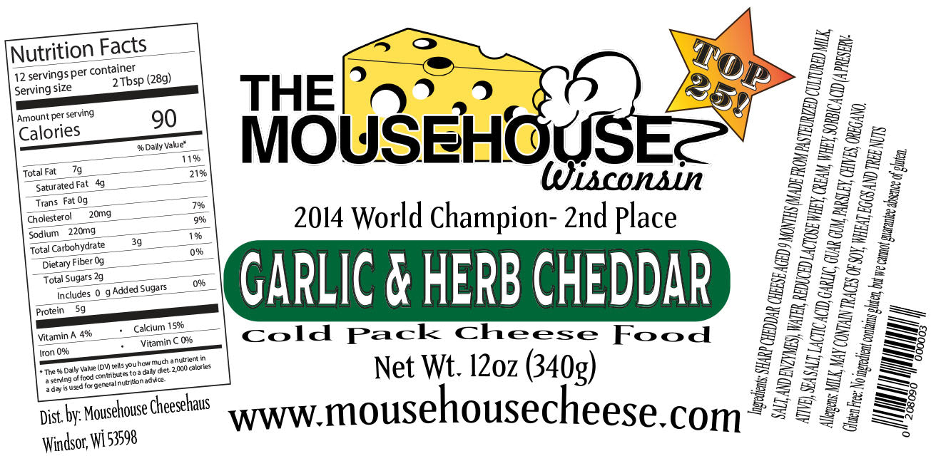 Garlic & Herb Cheddar Spread, 12 oz
