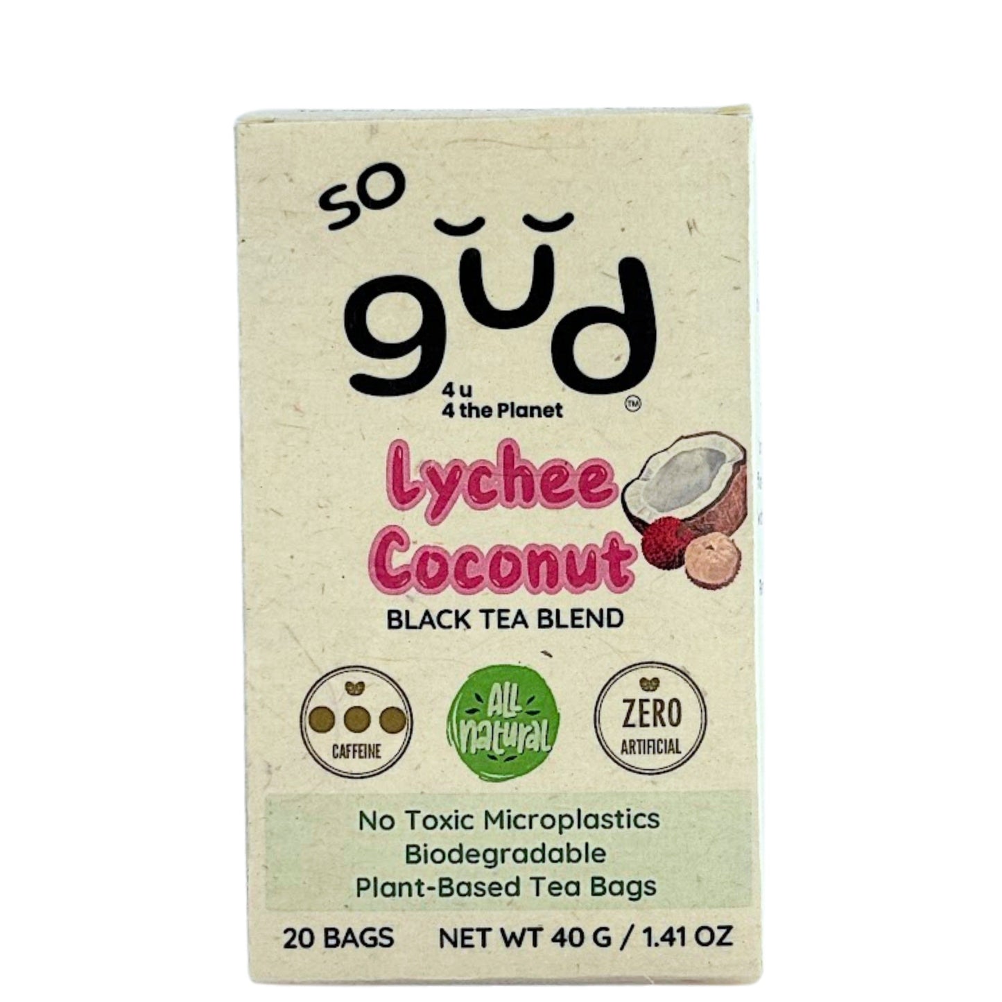 Lychee Coconut Black Tea | Plant-based Tea Bags
