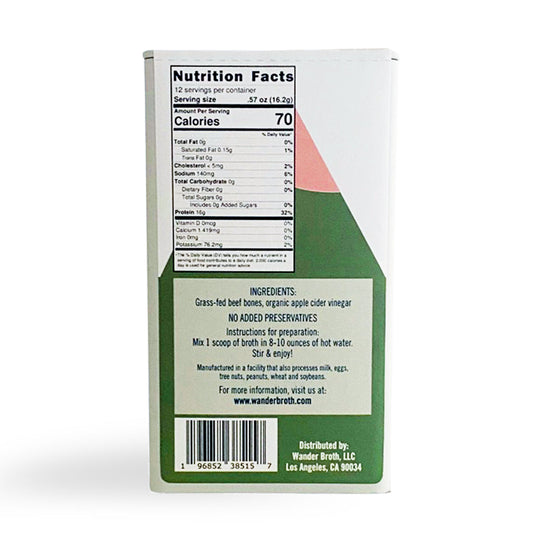 No Salt Added Grass-Fed Beef Bone Broth - Bulk