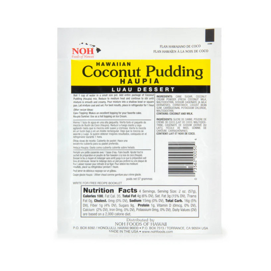 Noh Foods Hawaiian Coconut Pudding (Haupia) Mix