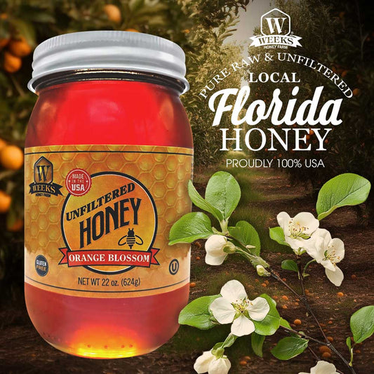 Pure Raw American Orange Blossom Honey - Unfiltered, All-Natural Citrus Sweetness