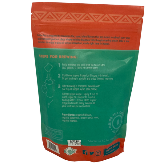 Oribe Tea Co. Hibiscus Mint with Mamaki Tea Cold Brew Iced Tea