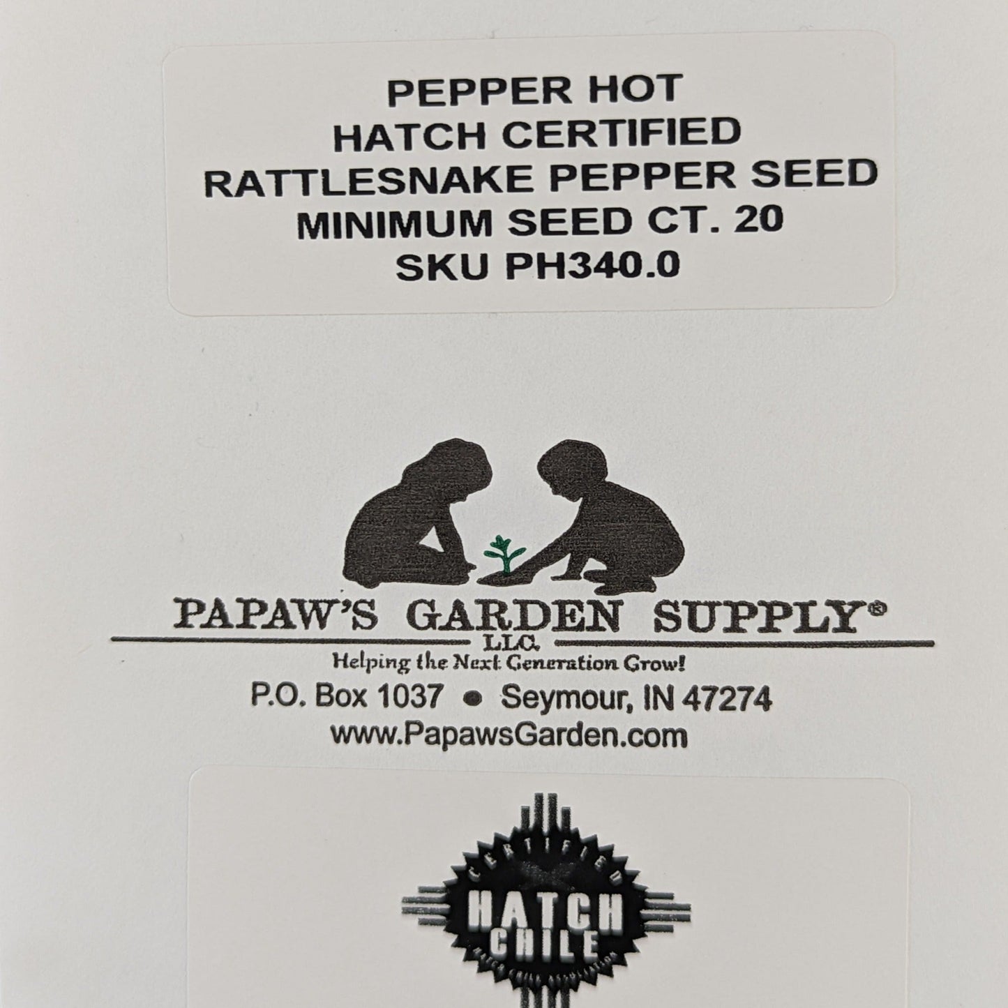 Hatch Cert. Rattlesnake Chile Hot Pepper Seeds