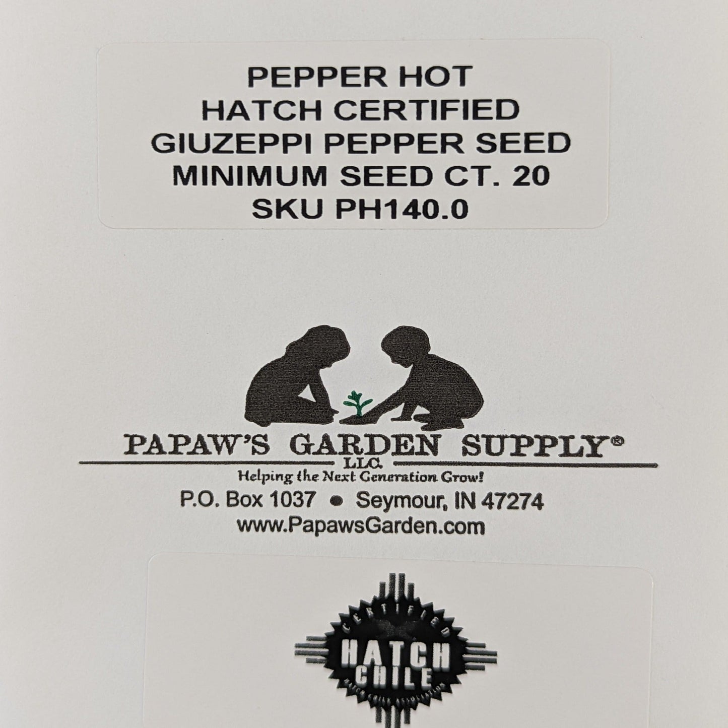 Hatch Cert. Giuzeppi Chile Hot Pepper Seeds