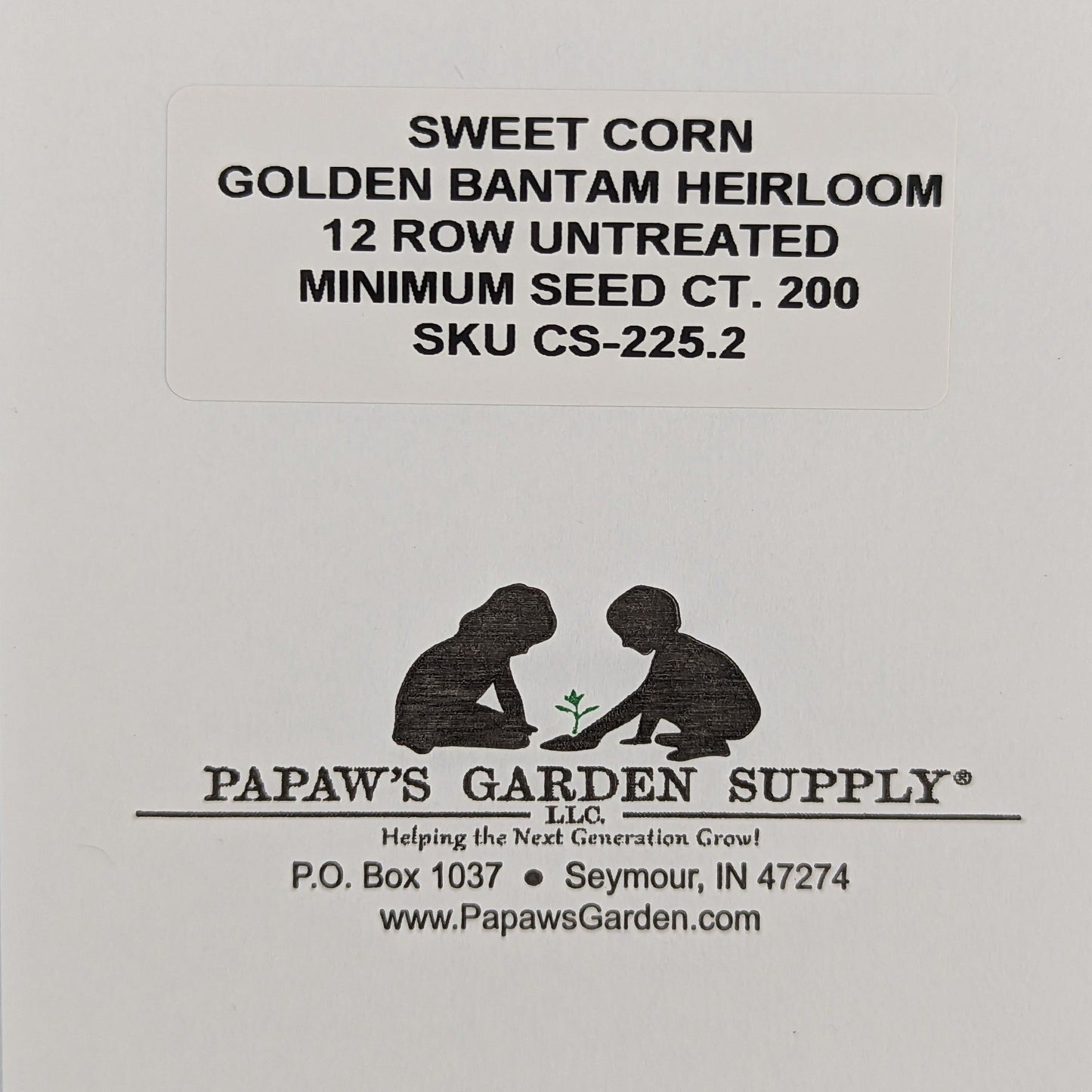 Golden Bantam 12 Row Untreated Heirloom Sweet Corn Seeds