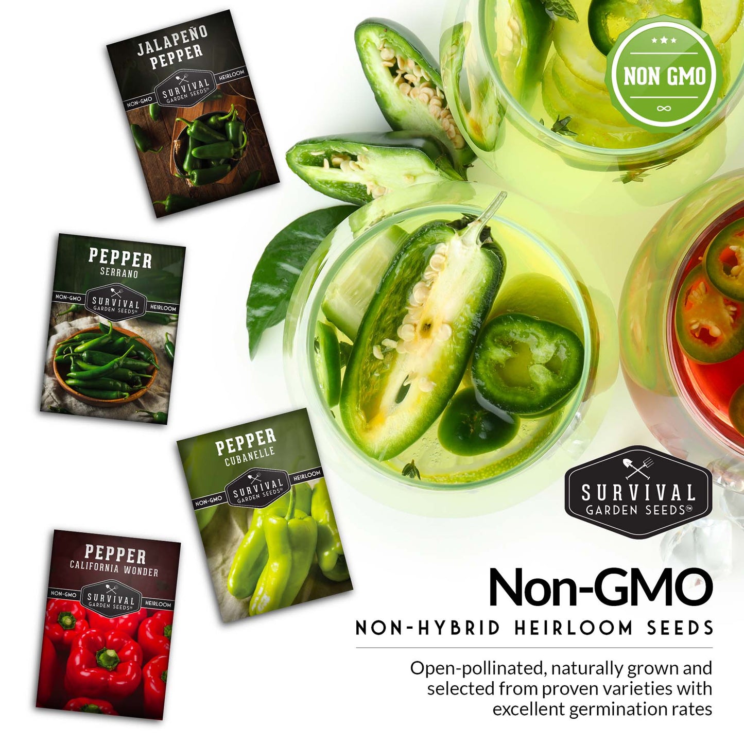 4 Pepper Seed Collection - Sweet and Hot Peppers