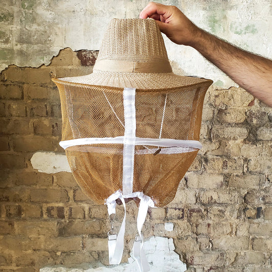 Round Hat with Veil and Straps, image 2 of 4
