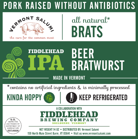 Fiddlehead IPA Bratwurst
