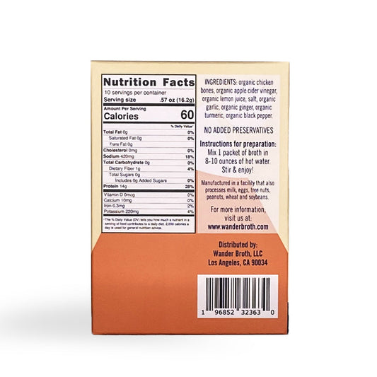 Organic Pasture-Raised Turmeric Ginger Chicken Bone Broth