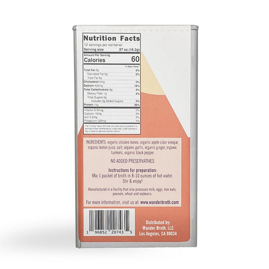 Organic Pasture-Raised Turmeric Ginger Chicken Bone Broth - Bulk