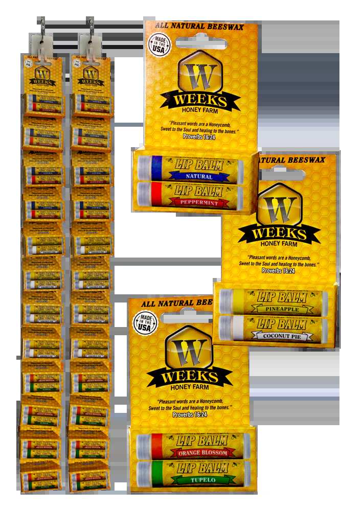 Weeks All Natural Beeswax Lip Balms; Singles, Twin Packs, Case