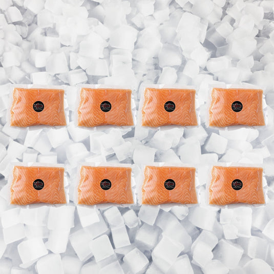 Atlantic Salmon Portions, Skinless (Bulk Case), Seafood from Nordic Catch
