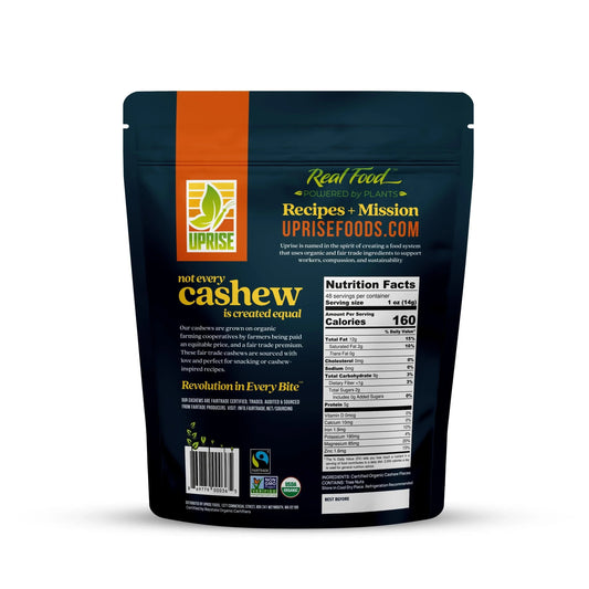 Certified Fair Trade Organic Whole Cashews 3 lb (Case of 10)