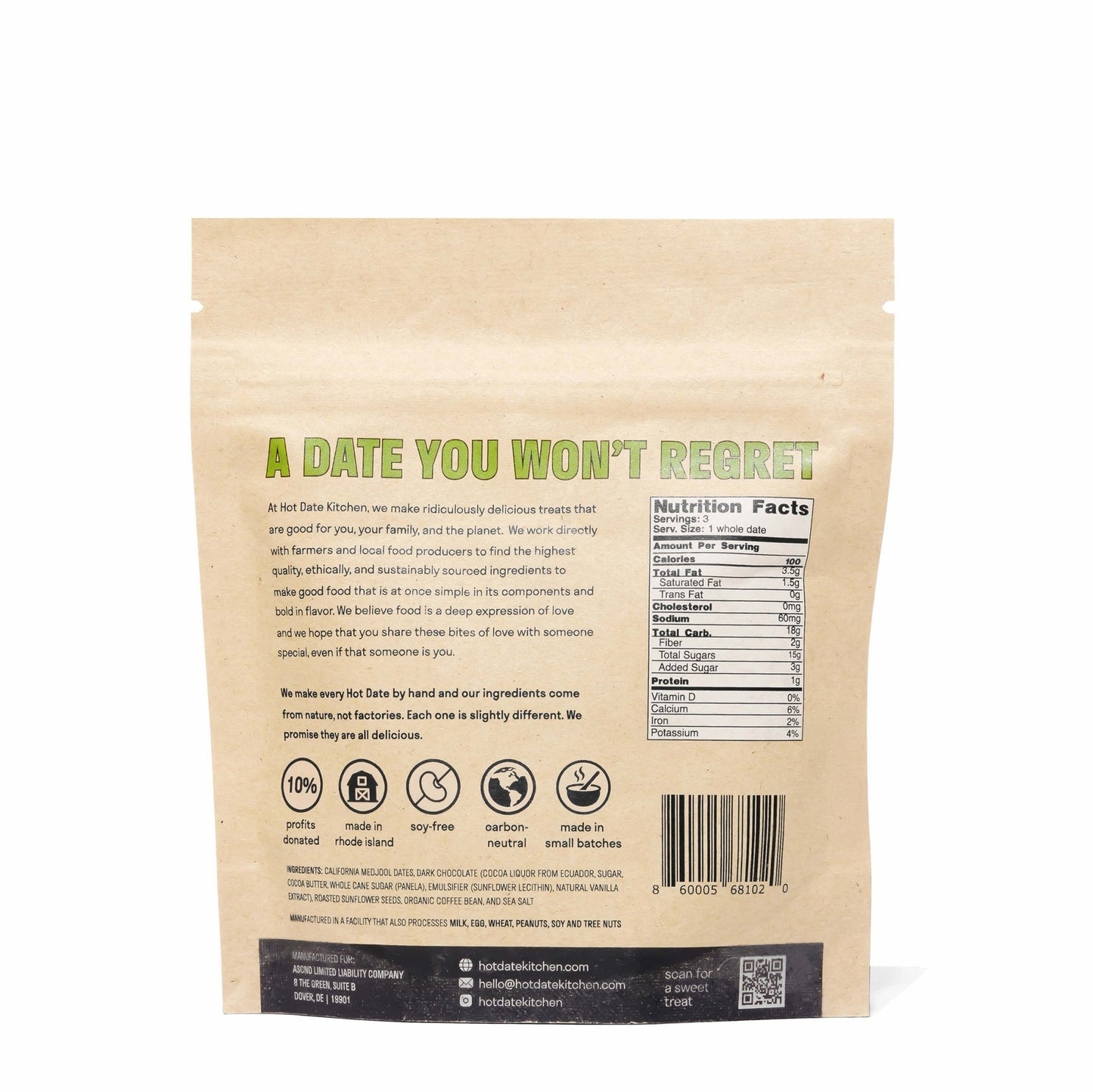 Coffee Dates - Eight Pack (3 dates per pouch)