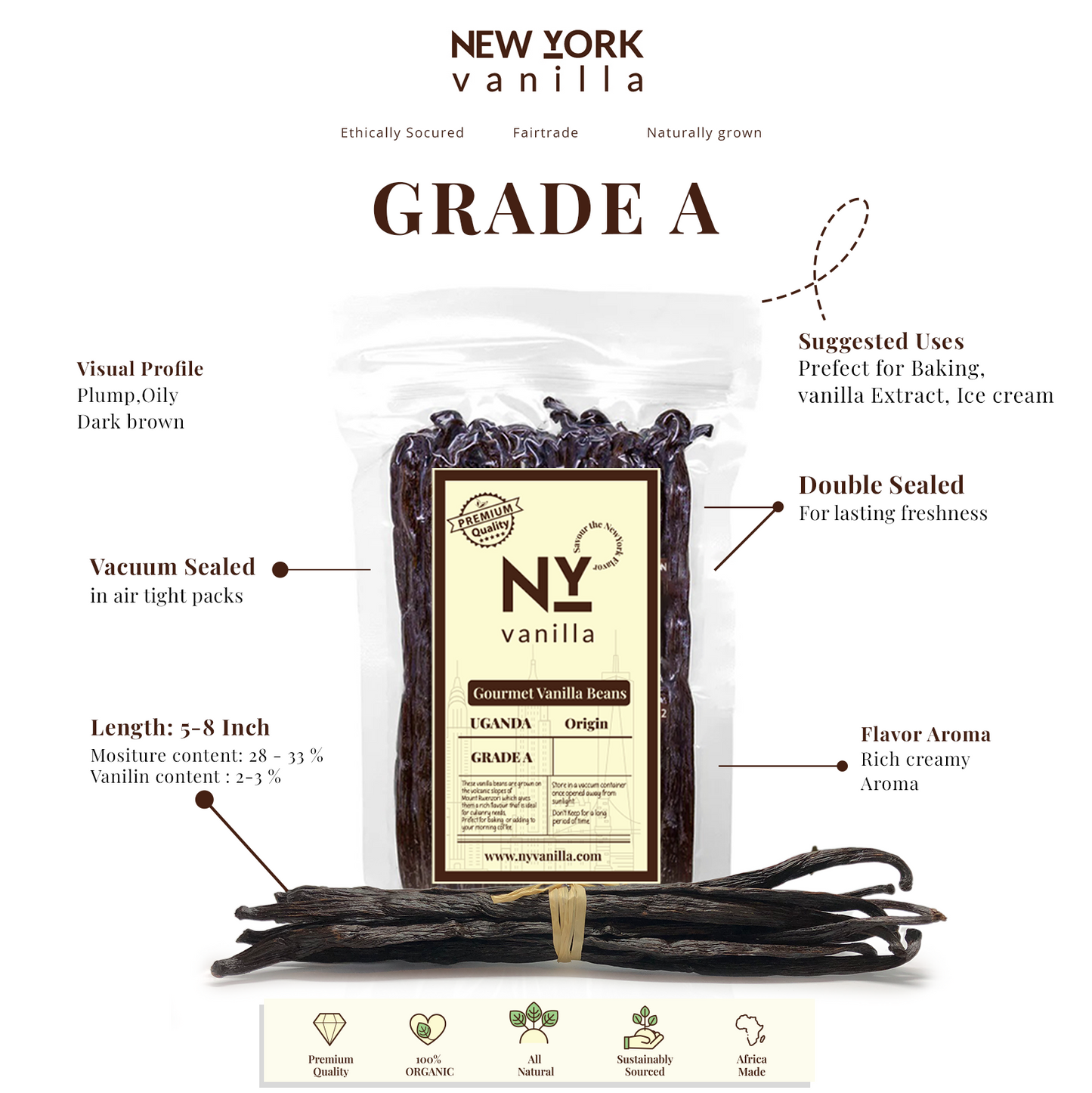 Premium Vanilla Bean Pods – Bulk 1 lb from NY Vanilla