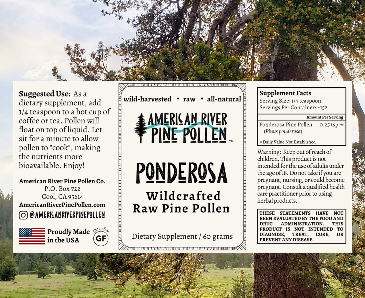 Ponderosa Pine Pollen - Raw and Wild-Harvested