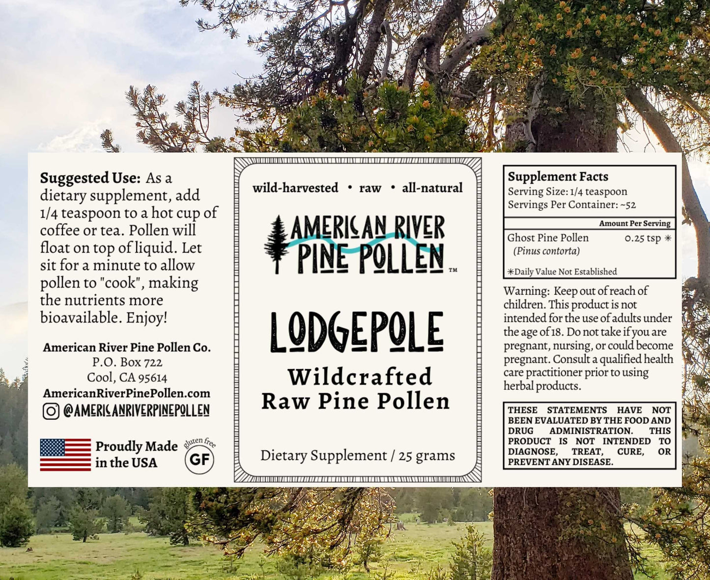 Lodgepole Pine Pollen - Raw and Wild-Harvested