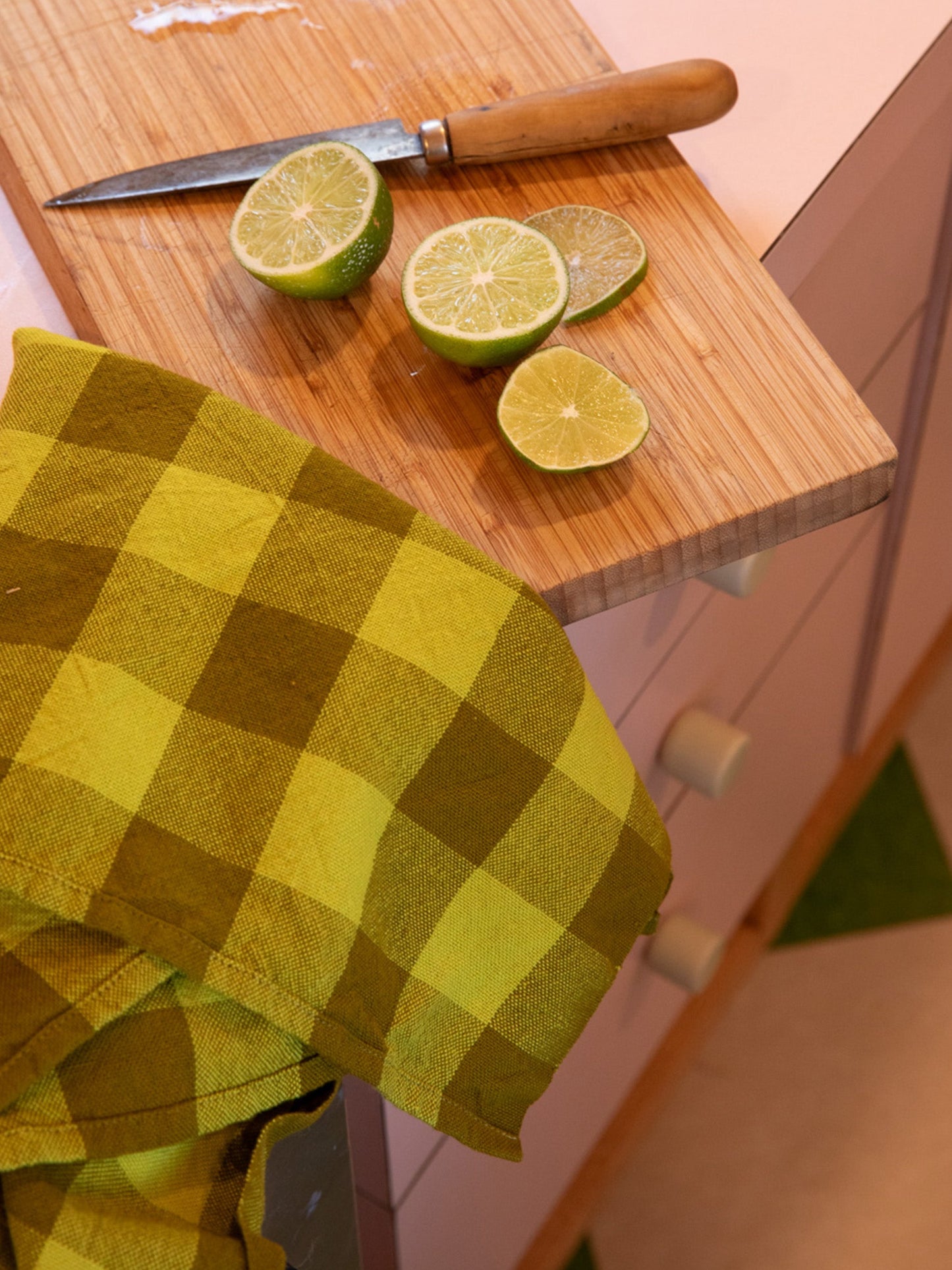 Big Gingham Napkin Pair - Limon