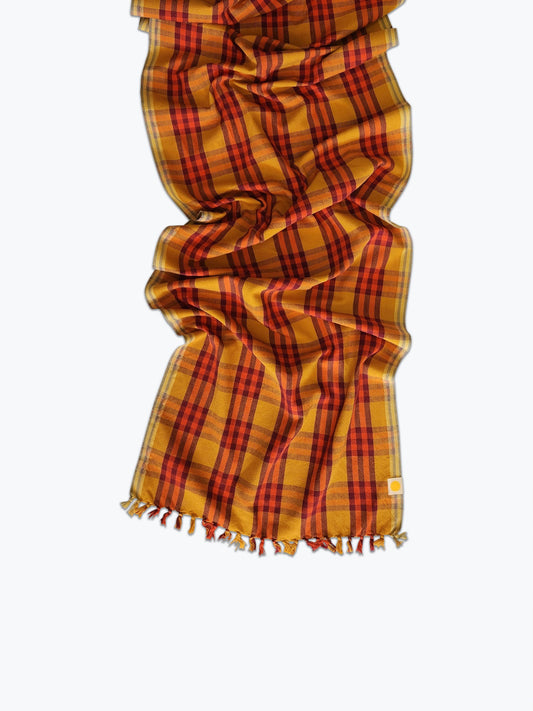 Waffle Plaid Table Runner - Naranja