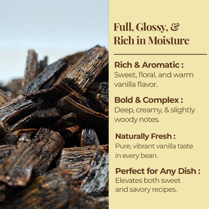 Premium Vanilla Cuts - 1 lb. From Whole Vanilla Beans Grade B | Cut and Sorted for Easy Use