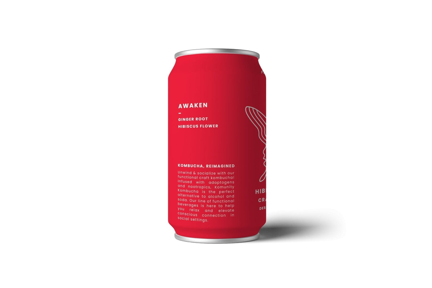 "Awaken" Hibiscus Ginger Kombucha Cans - 24 x 12oz