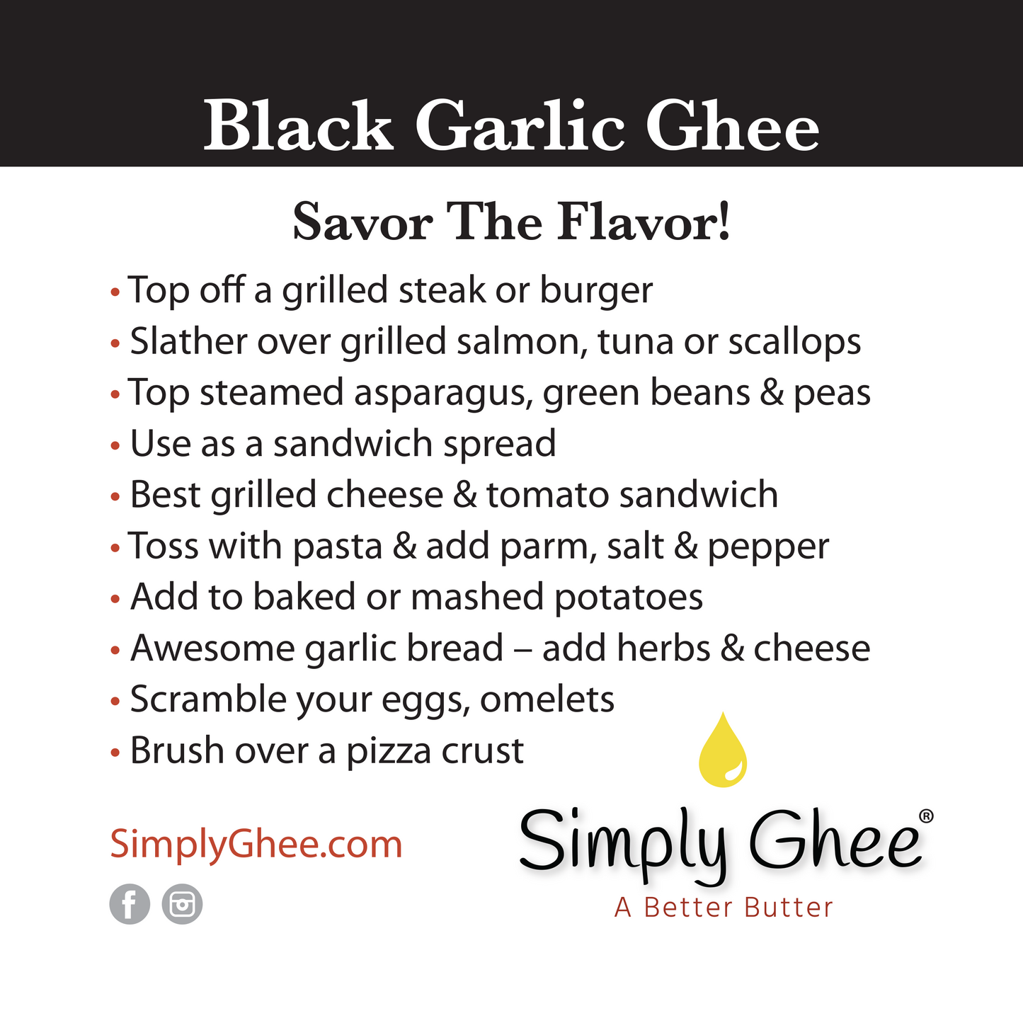 Black Garlic Ghee DIY Mix