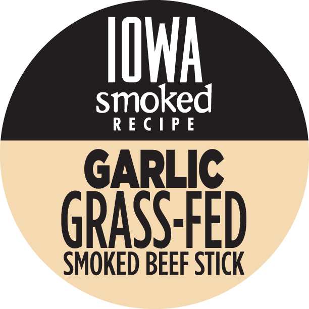Garlic - Iowa Smoked Recipe, 100% Grass-Fed Beef Sticks (No Sugar)