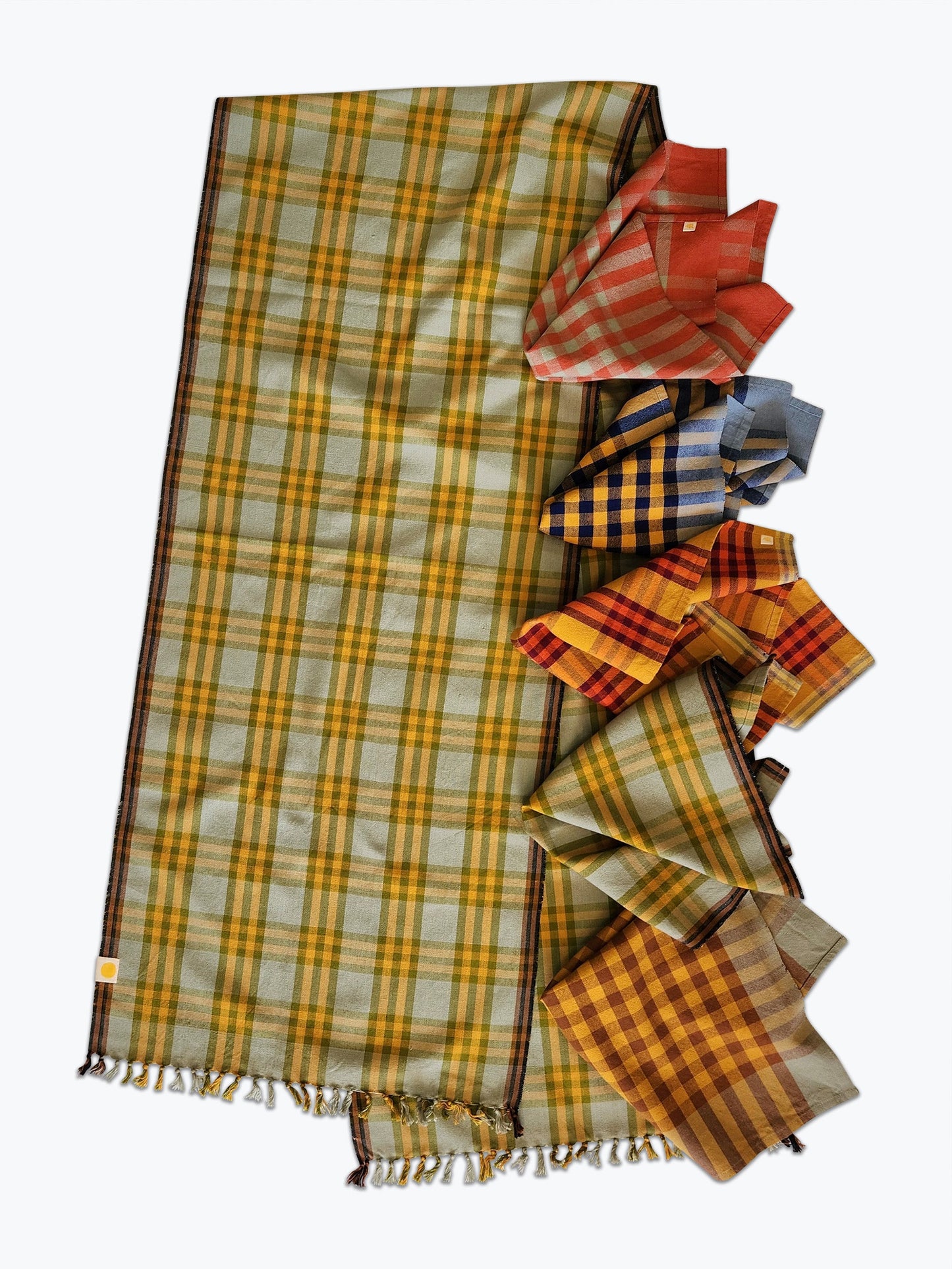 Waffle Plaid Table Runner - Verde