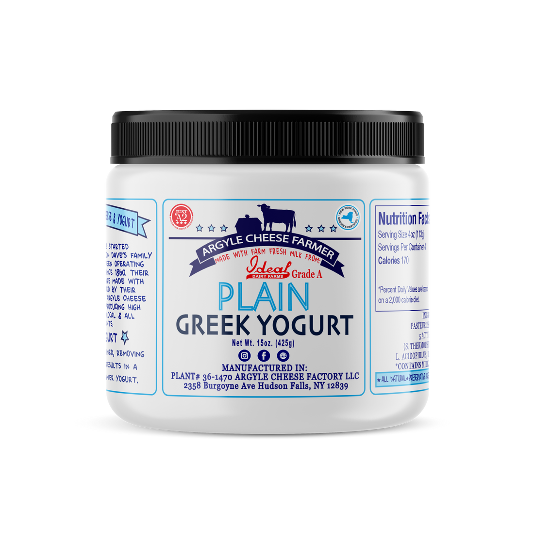 Argyle Cheese Farmer Greek yogurt tub