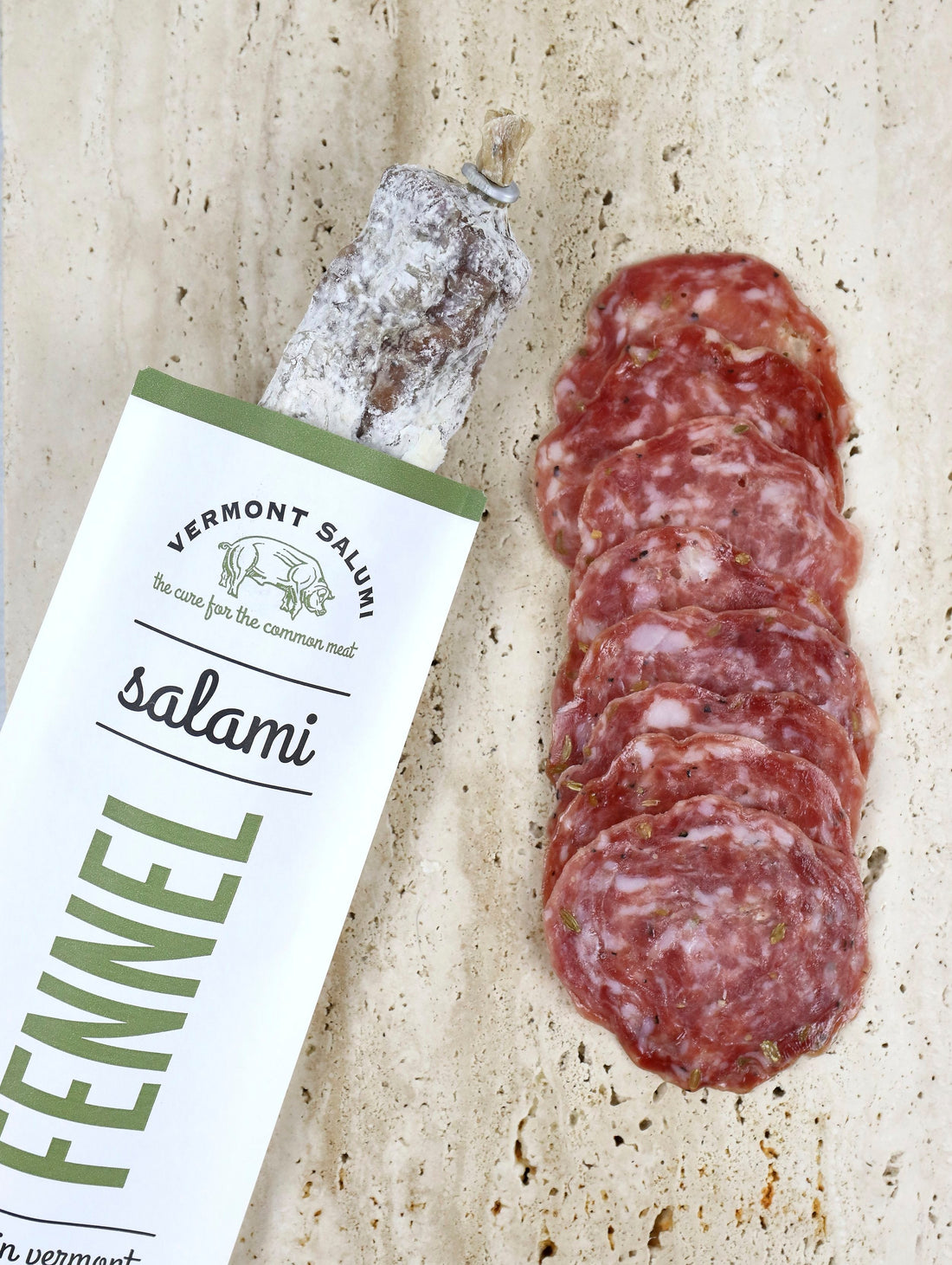 Sliced dry-cured Italian salami