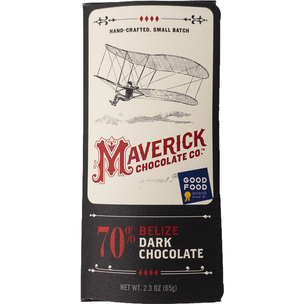 Maverick Chocolate 70% Belize single-origin dark chocolate bar