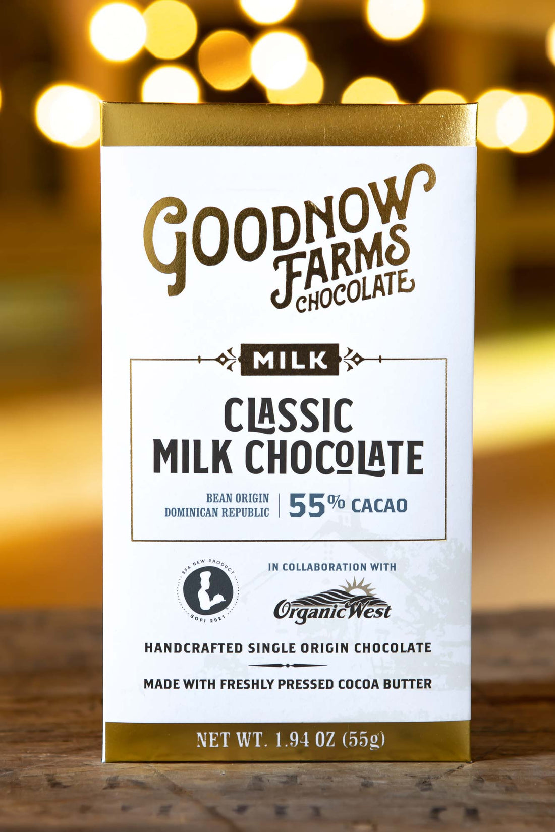 Goodnow Farms milk chocolate bar as a Christmas food gift