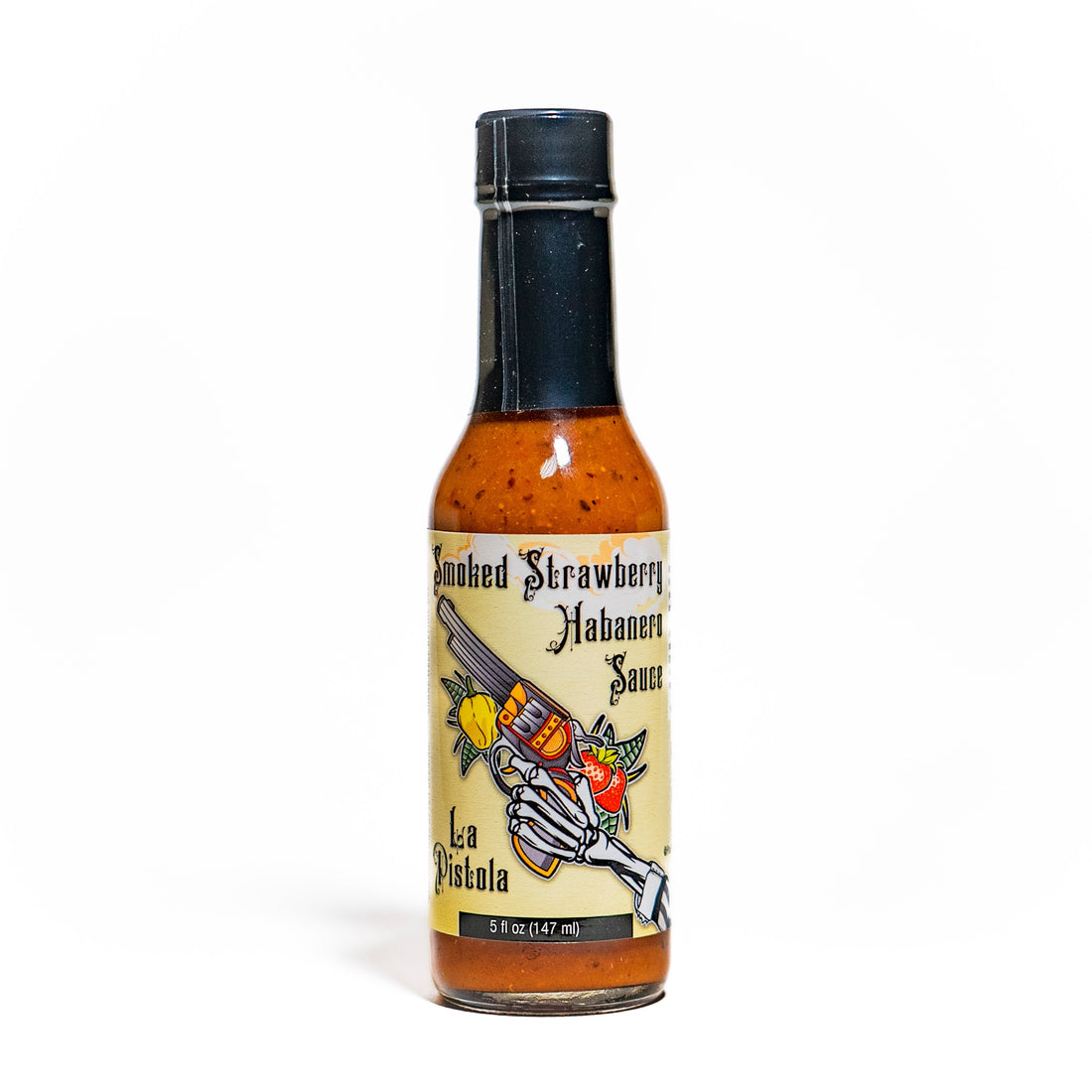 California Hot Sauce Solutions La Pistola smoked strawberry habanero hot sauce