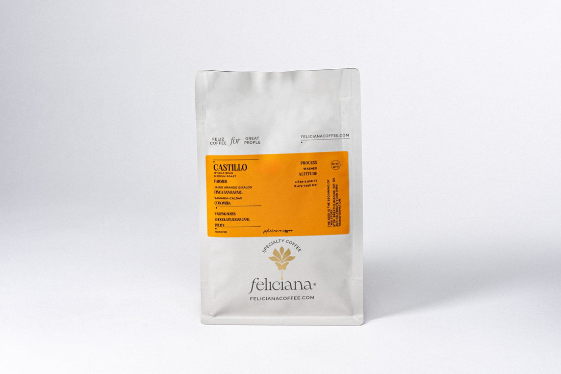 Feliciana Castillo whole bean Colombian coffee bag
