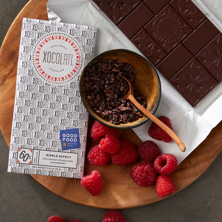 Xocolatl Ripple Effect sweet and smoky dark chocolate bar